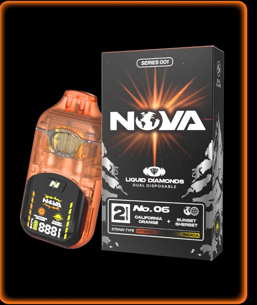 Nova Liquid Diamonds 2 Gram Disposable | California Orange + Sunset Sherbet  - Nova Disposable